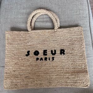 SOEUR Paris raffia tote bag summer beach bag